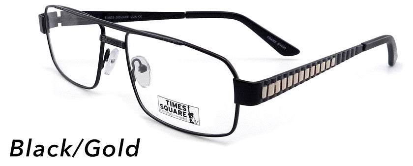 Smilen Eyewear Times Square Times Square Lux Eyeglasses, Black-Gold