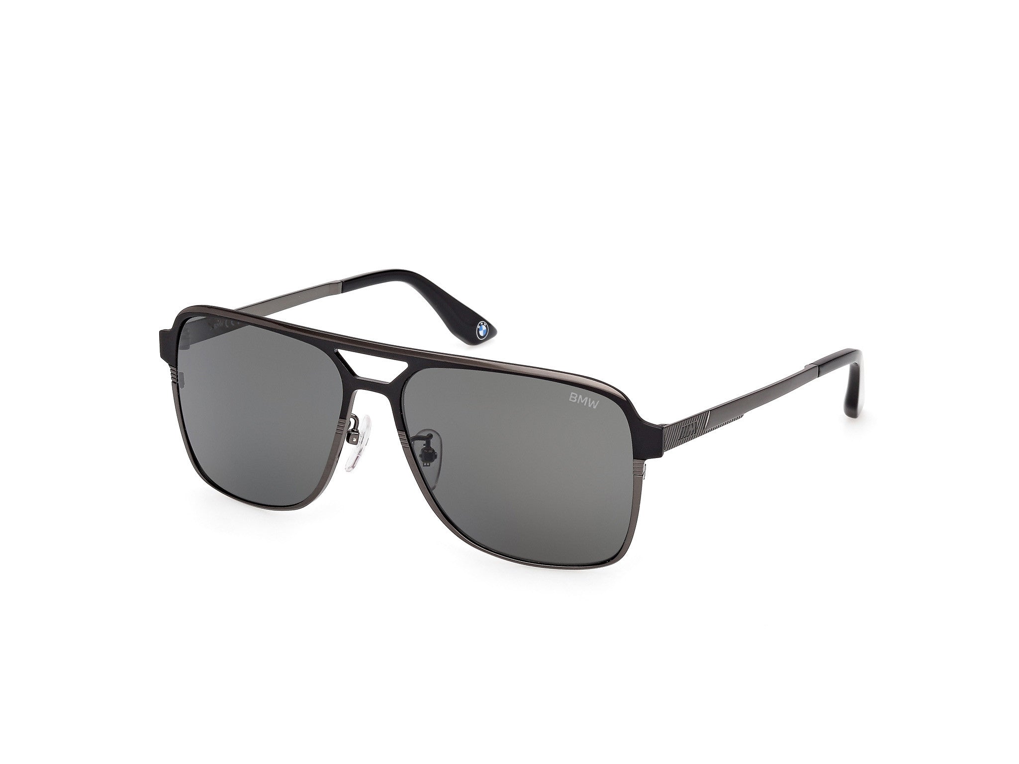 BMW Eyewear BW0069-H Mens Sunglasses, 02D - Matte Black - Shiny Gunmetal