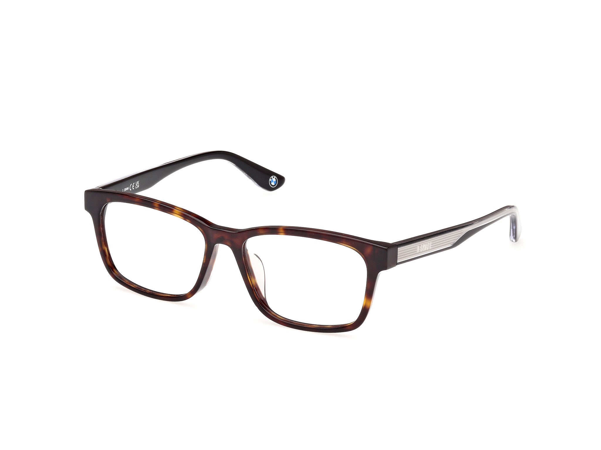 BMW Eyewear BW5081-H Mens Eyeglasses, 052 - Dark Havana - Black-Crystal