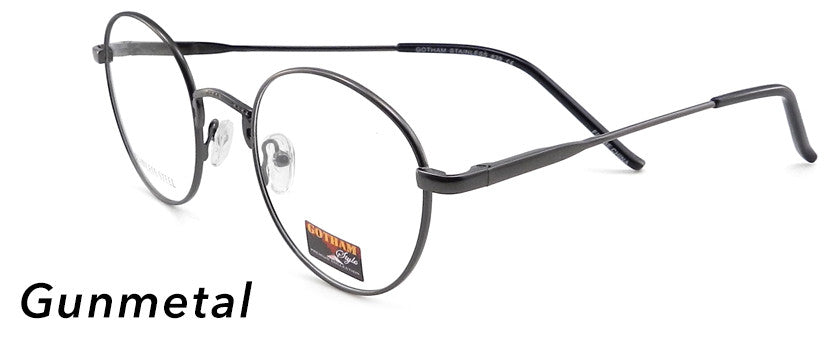 Smilen Eyewear Gotham Steel GothamStyle Stainless 39 Eyeglasses, Gunmetal