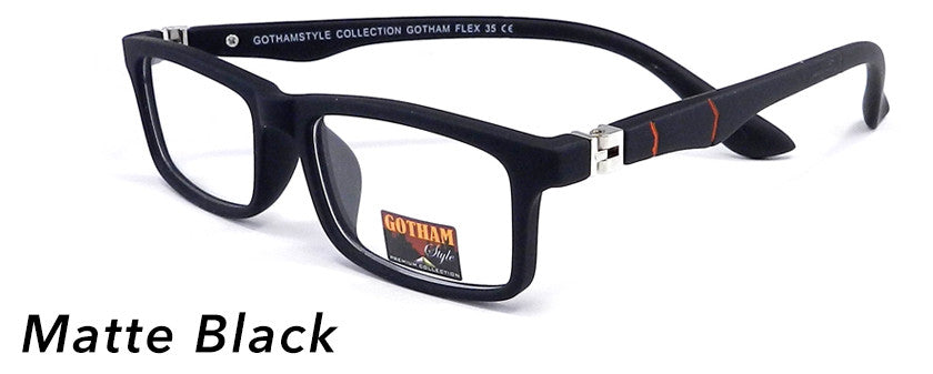 Smilen Eyewear Gotham Flex GothamStyle Flex Matte 35 Eyeglasses, Matte Black