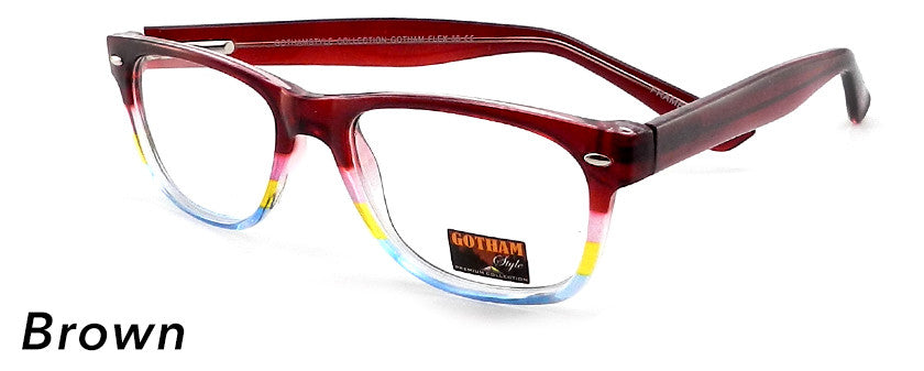 Smilen Eyewear Gotham Flex GothamStyle Flex 66 Eyeglasses, Brown