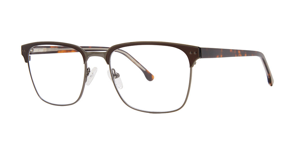 Big Mens Eyewear Club BIG LINE Mens Eyeglasses, Matte Brown-Gunmetal