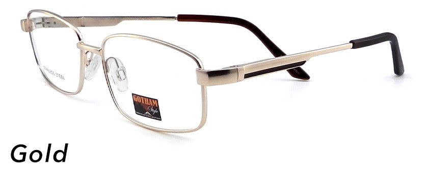 Smilen Eyewear Gotham Steel GothamStyle Stainless 32 Eyeglasses, Matte Gold