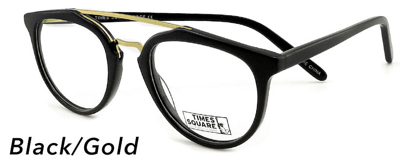 Smilen Eyewear Times Square Times Square Edge Eyeglasses, Black-Gold