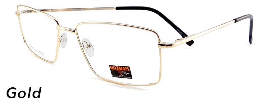 Smilen Eyewear Gotham Steel GothamStyle Stainless 33 Eyeglasses, Gold