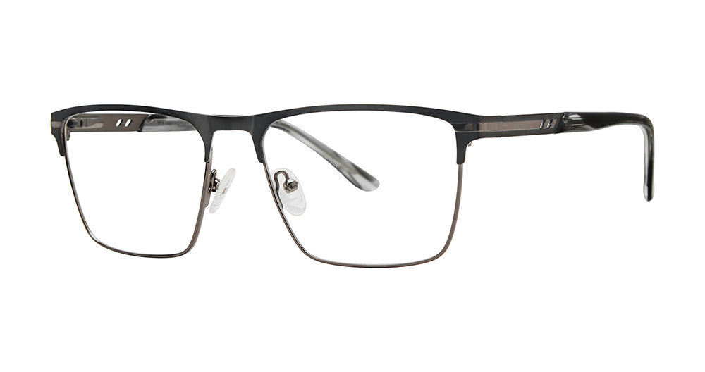 Big Mens Eyewear Club BIG YARD Mens Eyeglasses, Matte Gunmetal-Black