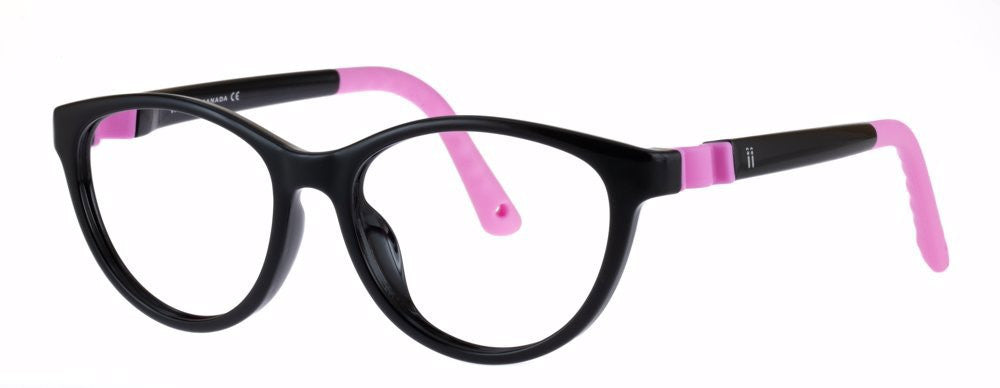 Indii Kids IN56-JUMP Kids Eyeglasses, C3 BLACK-PINK IN56-C3 JUMP SHINY BLACK-BUBBLEGUM PINK 50-16-140
