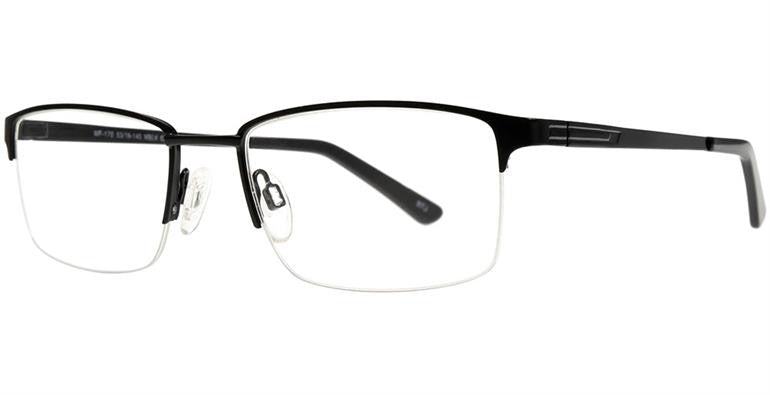 Match Eyewear 170 Semi Rimless Mens Eyeglasses, MBlk
