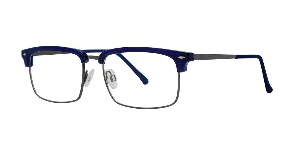 Big Mens Eyewear Club BIG RAISE Mens Eyeglasses, Navy-Gunmetal