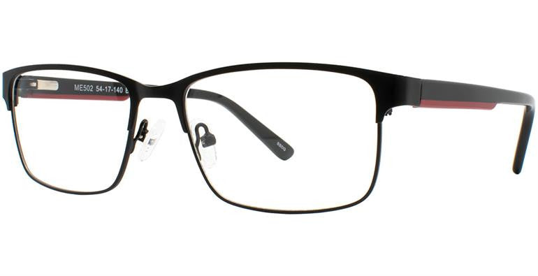 Match Eyewear 502 Full Frame Mens Eyeglasses, Black-Red