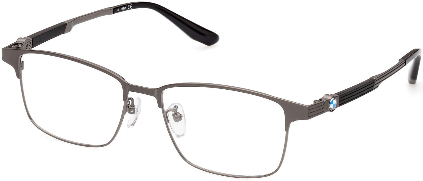 BMW Eyewear BW5053-H Full Frame Mens Clip, 013 - Matte Dark Ruthenium - Matte Dark Ruthenium