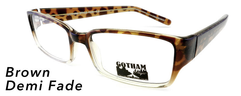 Smilen Eyewear Gotham Premium GothamStyle 220 Eyeglasses, Brown Demi Fade