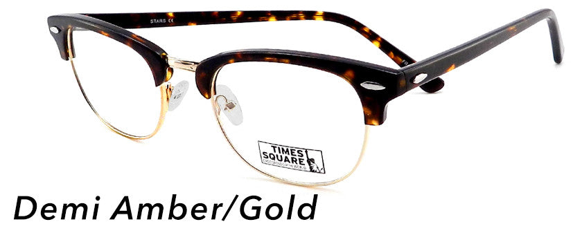 Smilen Eyewear Times Square Times Square Stars Eyeglasses, Demi Amber-Gold
