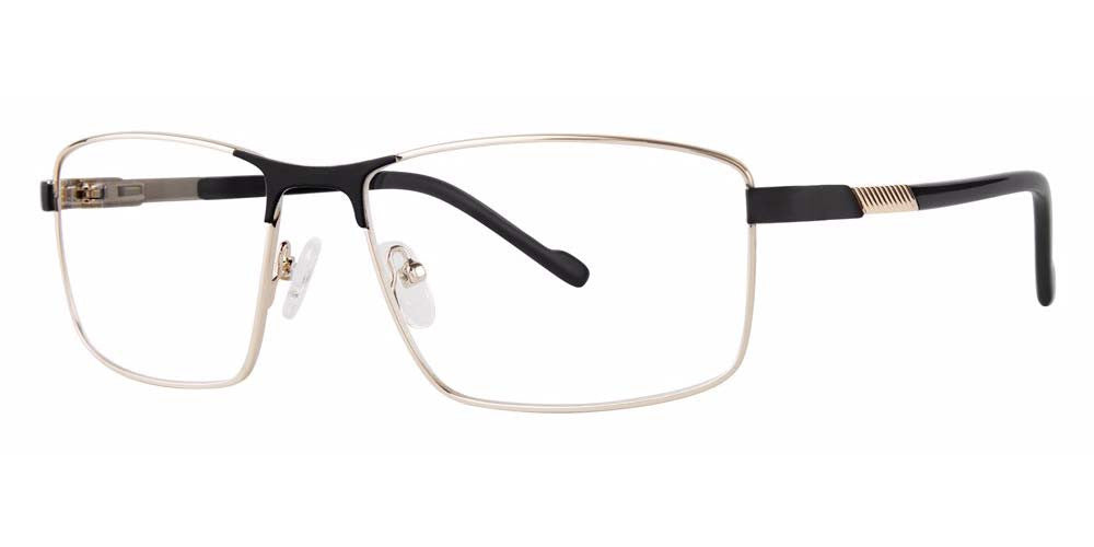 Big Mens Eyewear Club BIG RUCKUS Mens Eyeglasses, Black-Gold