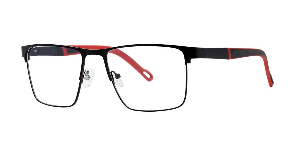 Big Mens Eyewear Club BIG TRIP Mens Eyeglasses, Black-Red