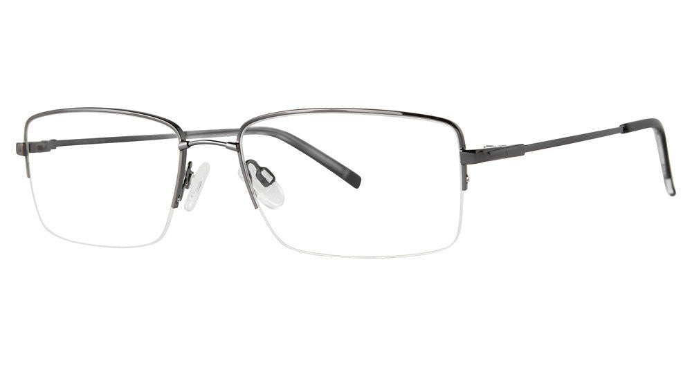Stetson Eyewear Stetson Zylo-Flex 726 Semi Rimless Mens Eyeglasses, 058 GUNMETAL