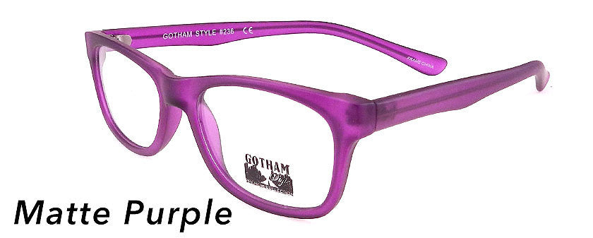 Smilen Eyewear Gotham Premium GothamStyle Matte 236* Eyeglasses, Matte Purple