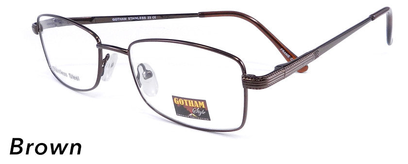 Smilen Eyewear Gotham Steel GothamStyle Stainless 23 Eyeglasses, Brown