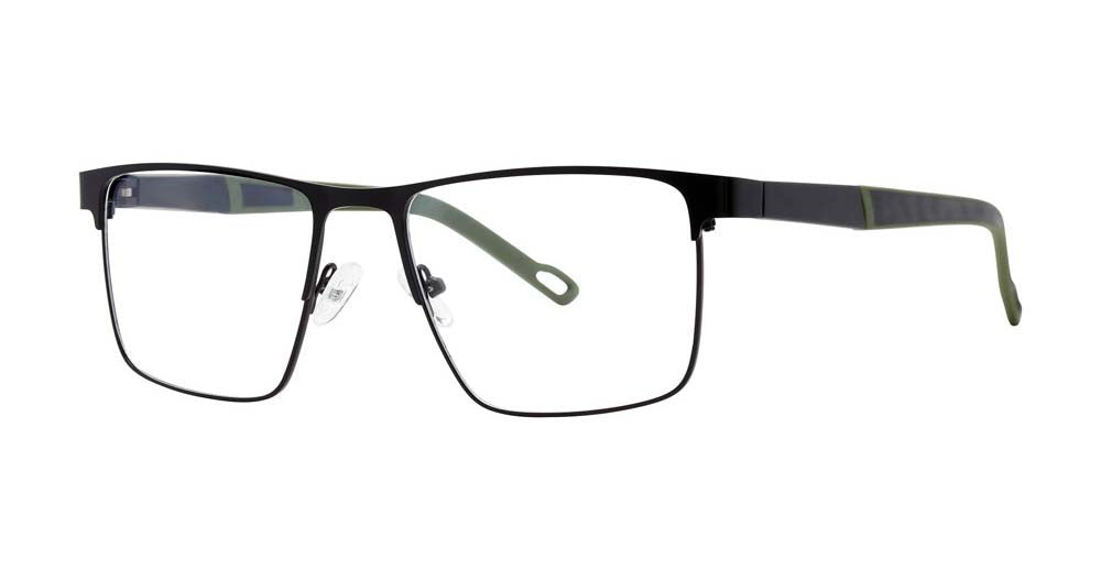 Big Mens Eyewear Club BIG TRIP Mens Eyeglasses, Black-Green