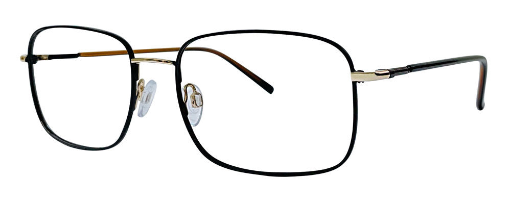 Stetson Eyewear Stetson Stainless Steel 603 Full Frame Mens Eyeglasses, 308 Noir-Gold