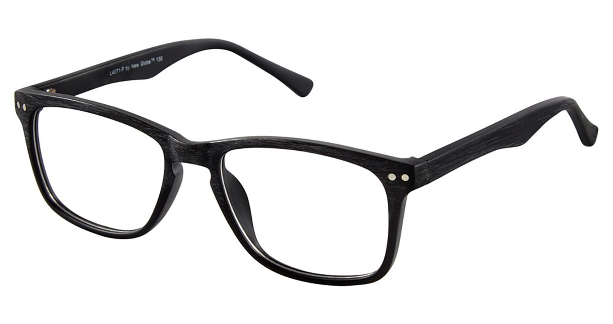 New Globe L4071-P Ladies Eyeglasses, BLACK GRAIN