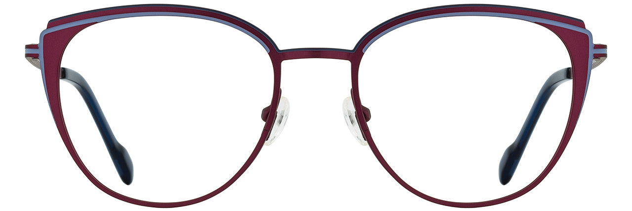 Scott Harris 746 Ladies Eyeglasses, 3 - Wine - Cornflower - Navy
