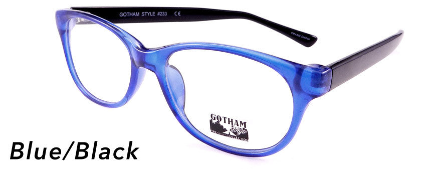 Smilen Eyewear Gotham Premium GothamStyle 233 Eyeglasses, Blue-Black