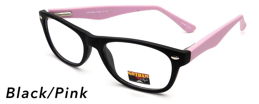 Smilen Eyewear Gotham Flex GothamStyle Flex 10 Eyeglasses, Black-Pink