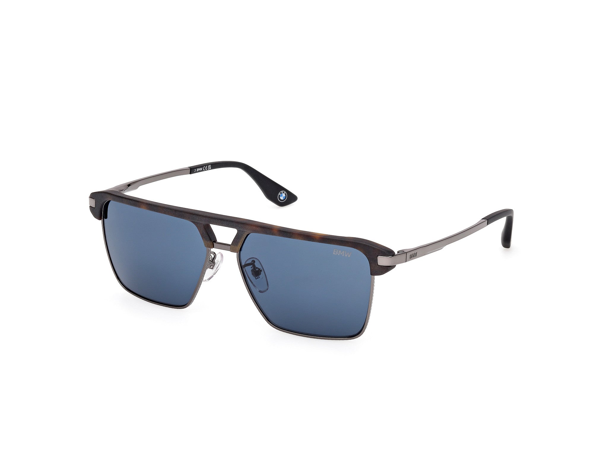 BMW Eyewear BW0068-H Mens Sunglasses, 52V - Dark Havana - Shiny Pale Gold