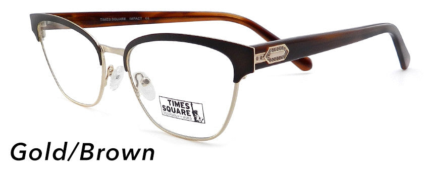 Smilen Eyewear Times Square Times Square Impact Eyeglasses, Gold-Brown