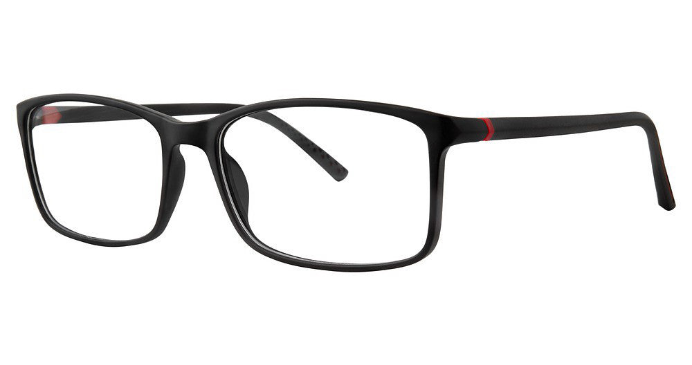Big Mens Eyewear Club BIG WAVE Mens Eyeglasses, Black Matte-Red