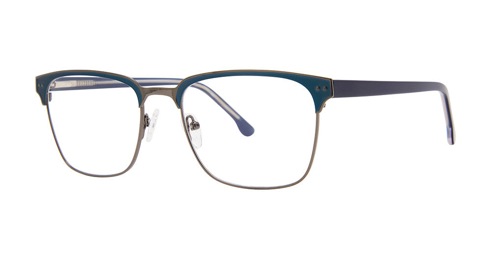 Big Mens Eyewear Club BIG LINE Mens Eyeglasses, Matte Navy-Gunmetal