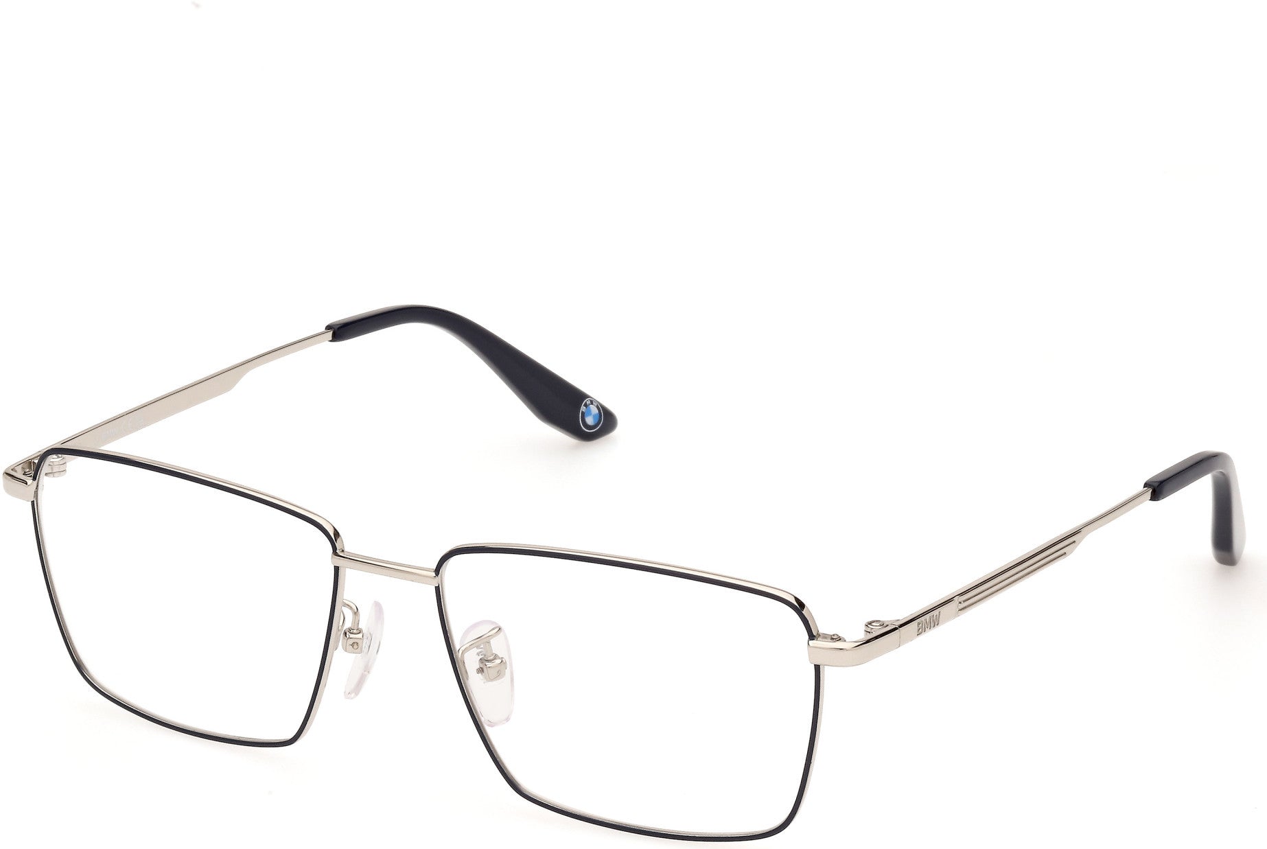BMW Eyewear BW5079-H Full Frame Mens Eyeglasses, 091 - Matte Blue - Shiny Palladium