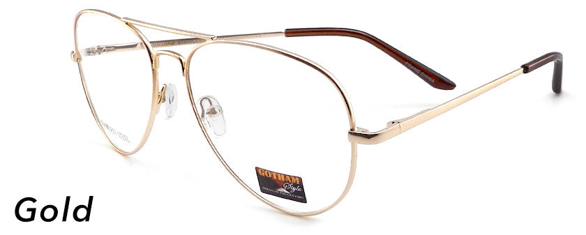 Smilen Eyewear Gotham Steel GothamStyle Stainless 41 Eyeglasses, Gold