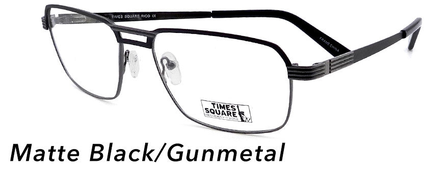 Smilen Eyewear Times Square Times Square Rico Eyeglasses, Matte Black-Gunmetal