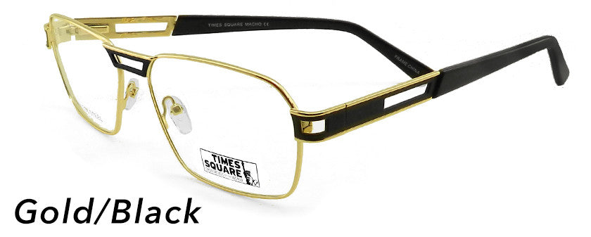 Smilen Eyewear Times Square Times Square Macho Eyeglasses, Brown-Gold