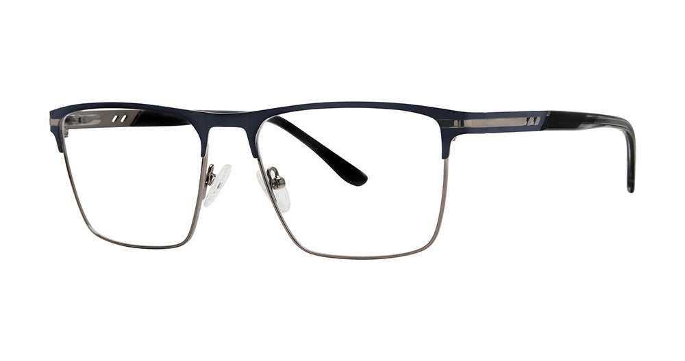 Big Mens Eyewear Club BIG YARD Mens Eyeglasses, Matte Navy-Gunmetal
