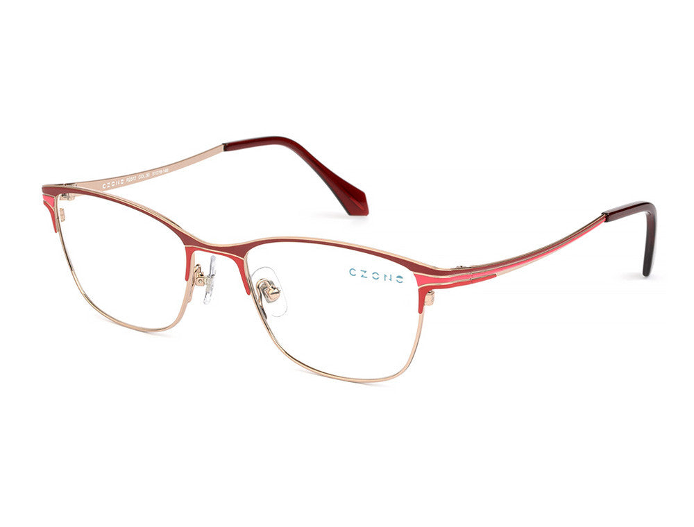 C-Zone R2372 Ladies Eyeglasses, C-30 Wine-Light Red-Red-Rose Gold