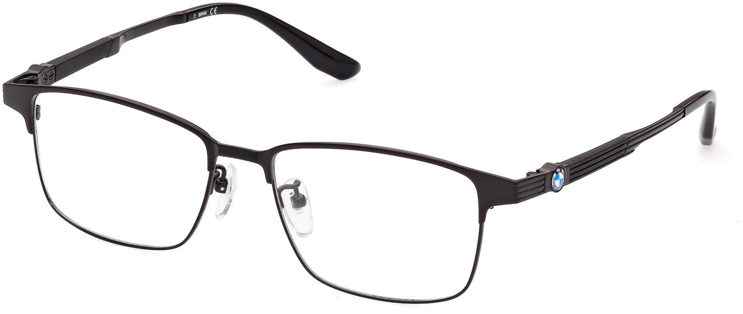 BMW Eyewear BW5053-H Full Frame Mens Clip, 002 - Matte Black - Matte Black