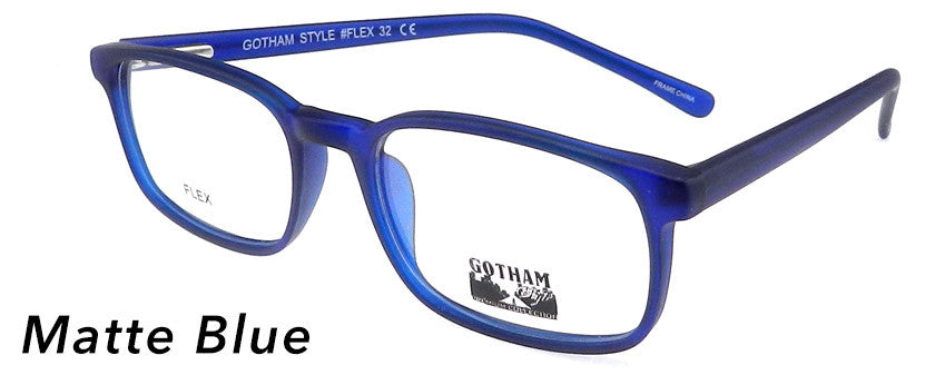 Smilen Eyewear Gotham Flex GothamStyle Flex Matte 32 Eyeglasses, Matte Blue