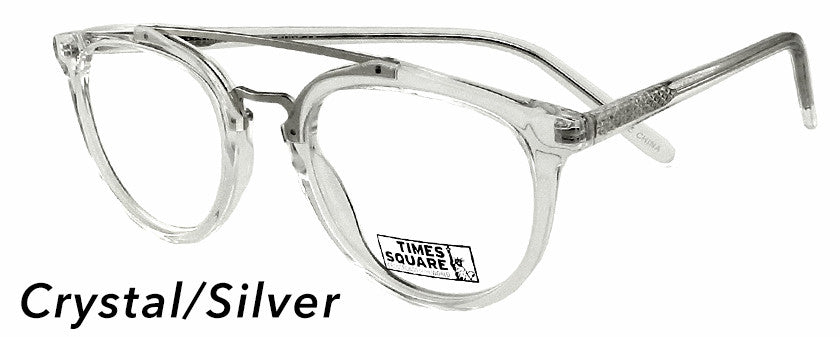 Smilen Eyewear Times Square Times Square Edge Eyeglasses, Crystal-Silver
