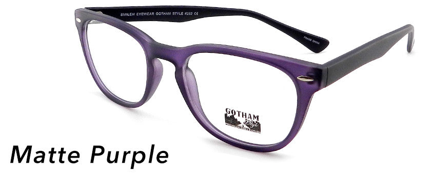 Smilen Eyewear Gotham Premium GothamStyle Matte 252* Eyeglasses, Matte Purple