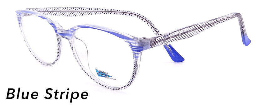 Smilen Eyewear 2000 & Beyond 2000 &amp; Beyond 3078 Eyeglasses, Blue Stripe