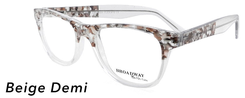 Smilen Eyewear Broadway Broadway Flex 18 Eyeglasses, Beige Demi