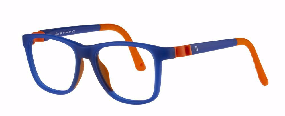 Indii Kids IN31-PUZZLE Kids Eyeglasses, C3 NAVY-ORANGE IN31-C3 PUZZLE MATTE NAVY-ORANGE 47-15-140