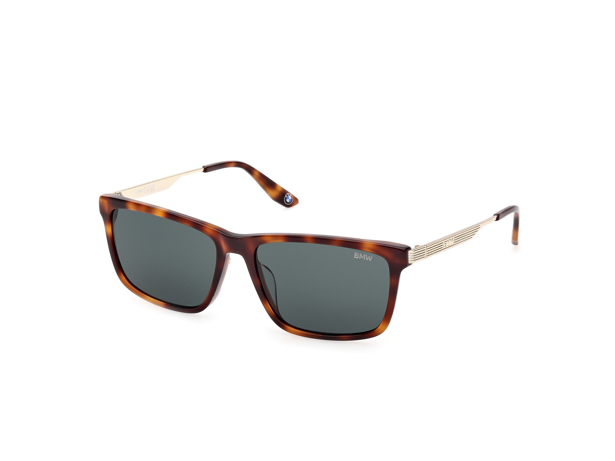 BMW Eyewear BW0062-H Mens Sunglasses, 52N - Havana-Havana - Shiny Pale Gold