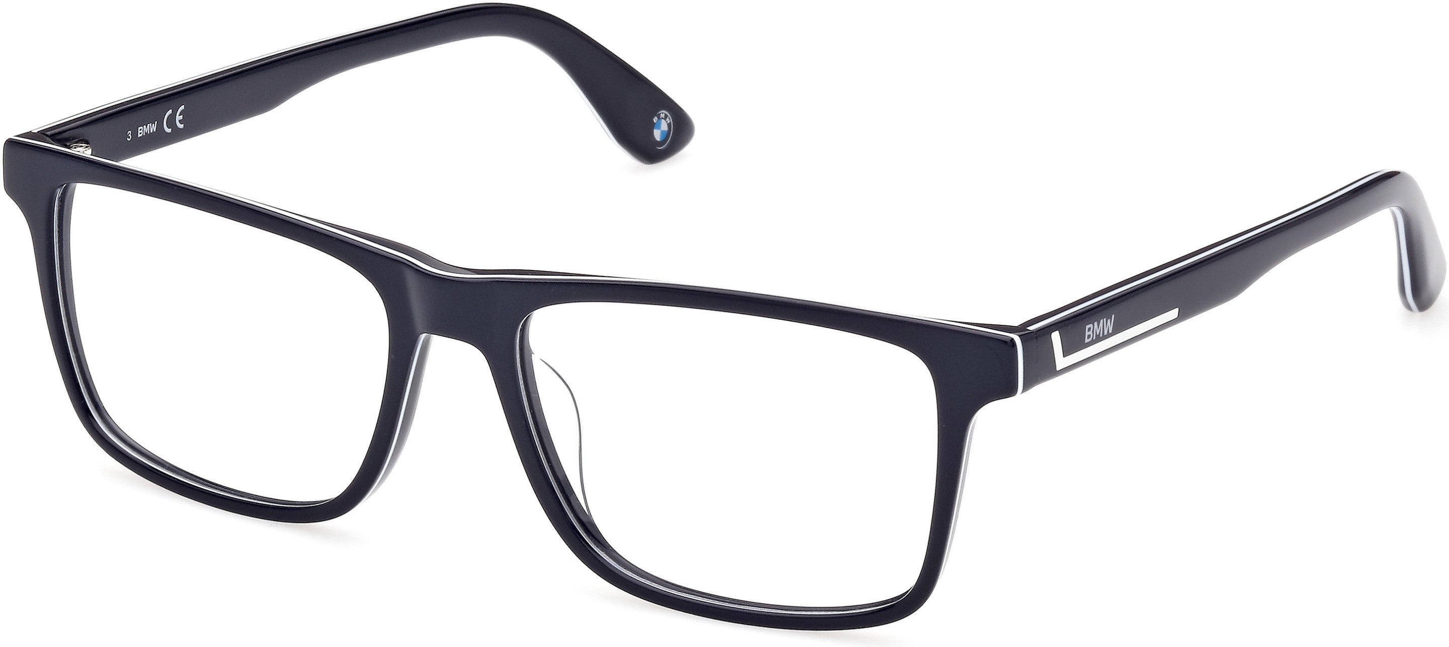 BMW Eyewear BW5059-H Full Frame Mens Eyeglasses, 002 - Shiny Blue - Shiny Blue