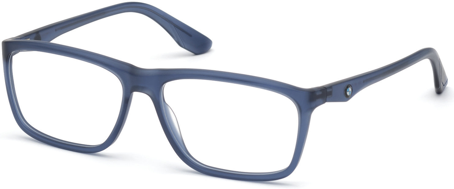 BMW Eyewear BW5004 Full Frame Mens Eyeglasses, 091 - Matte Blue - Matte Blue
