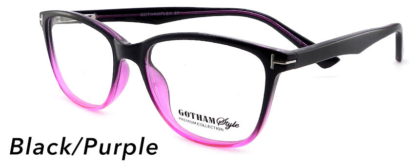 Smilen Eyewear Gotham Flex GothamStyle Flex 87 Eyeglasses, Black-Purple